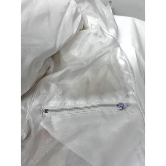 Baby Phat White Down Puffer Zip Hood Vintage Y2K Jacket Coat Medium Streetwear - Picture 12 of 16